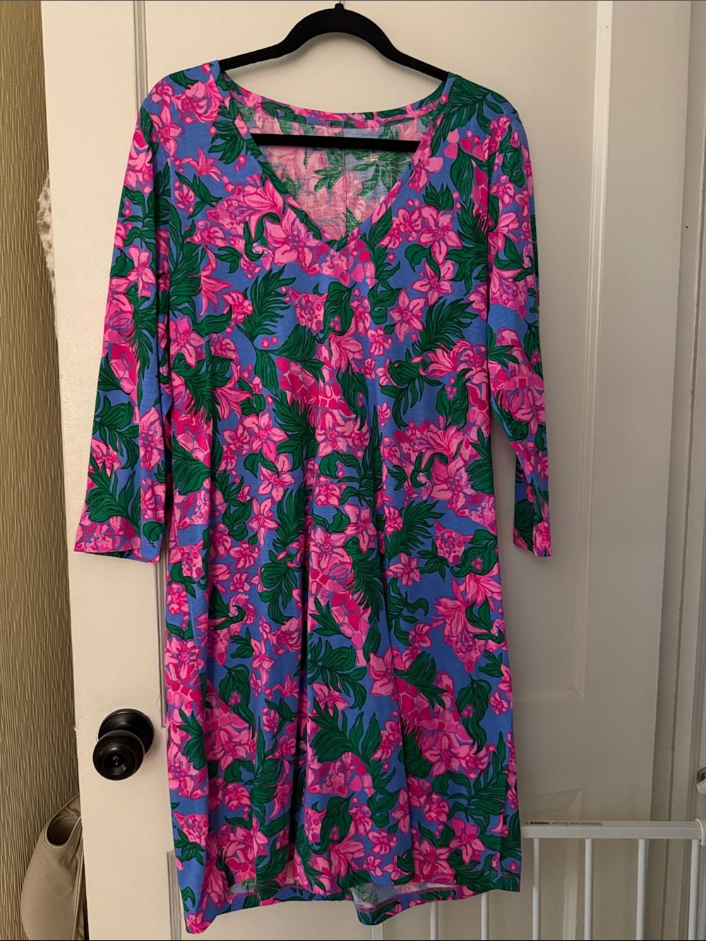 Lilly Pulitzer Pink & Blue Tropical Floral Blouse